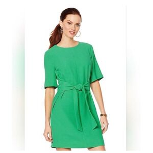 Vince Camuto Emerald Leaf Green Sheath Dress With Belt Size‎ 6
